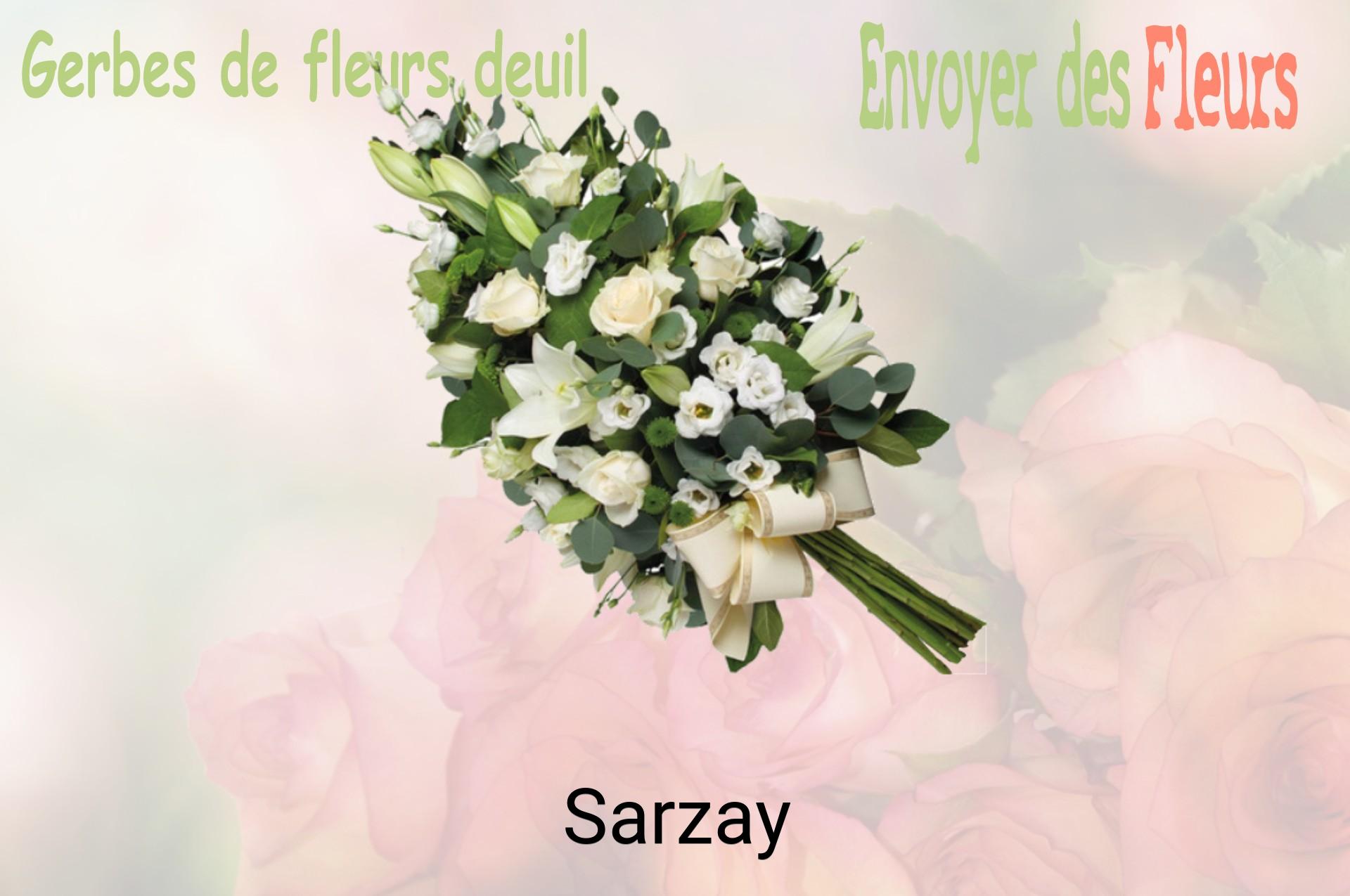 Gerbe de fleurs de deuil livrée à Sarzay